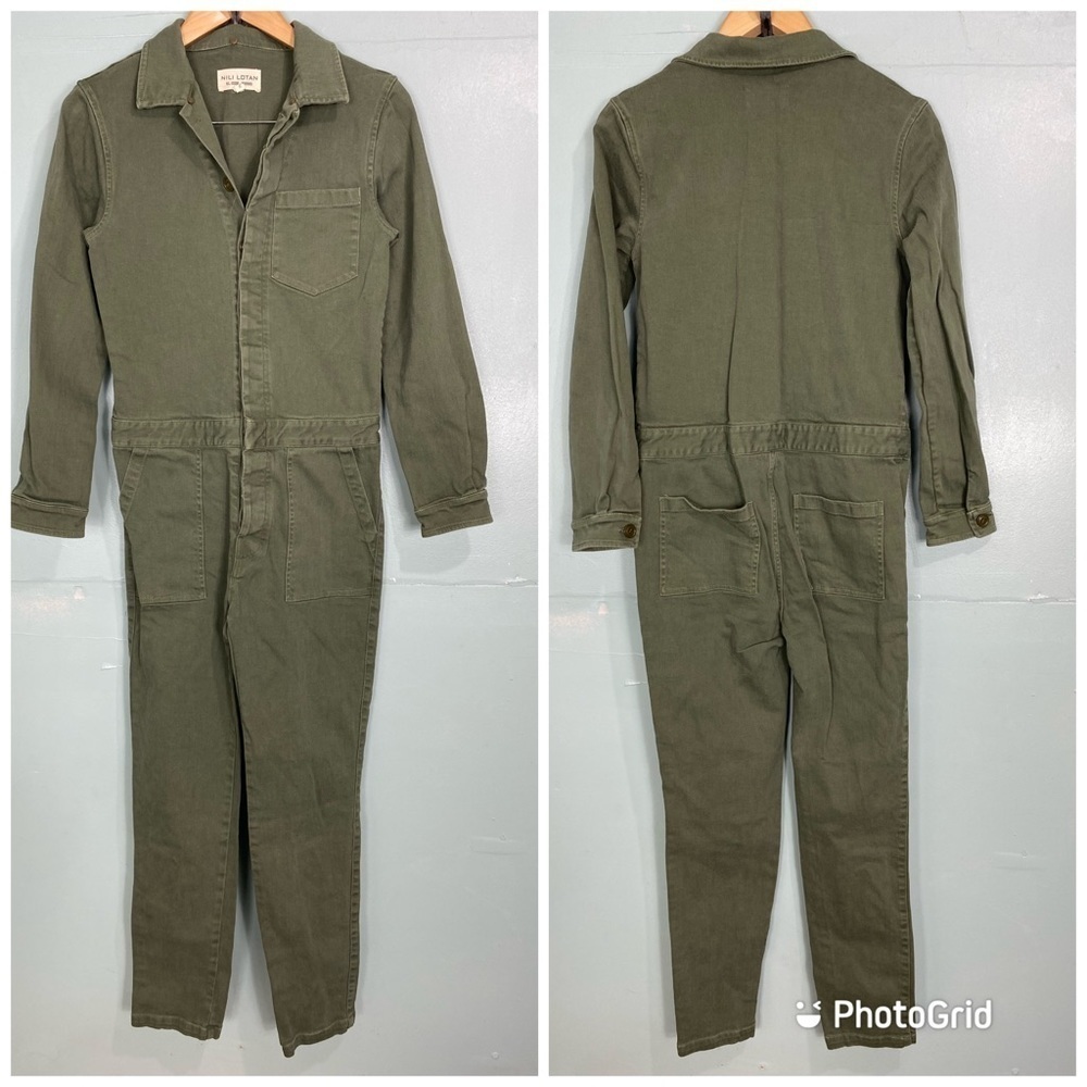 Nili Lotan Military Green Jumpsuit‎ Denim Sz 6
